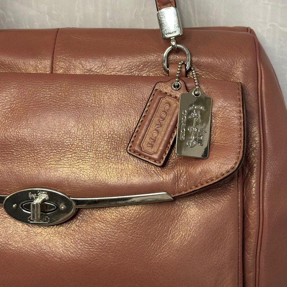 Coach Madison East/West Satchel Rose Leather Shoulder Bag - Picture 4 of 17